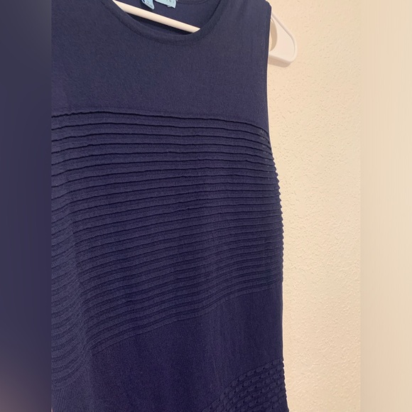 Antonio Melani Molly Midnight Navy Textured Knit Fit Flare Dress Size S Career - Picture 5 of 7